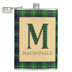 MacDonald Tartan Monogram M Hip Flask