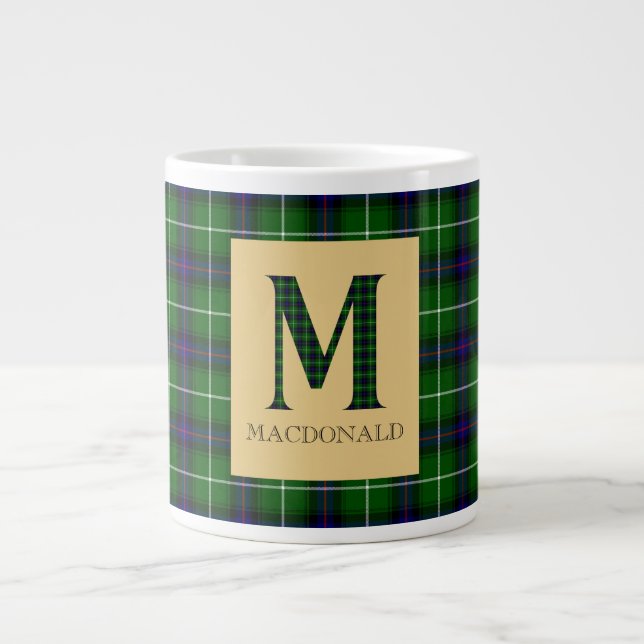 MacDonald Tartan Monogram M  Large Coffee Mug (Front)