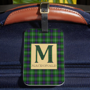 MacDonald Tartan Monogram M Luggage Tag