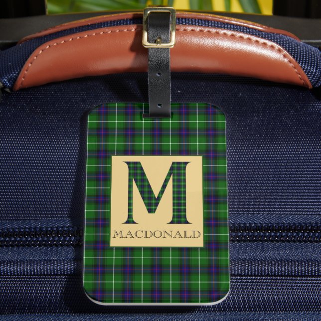 MacDonald Tartan Monogram M  Luggage Tag (Front Insitu 2)