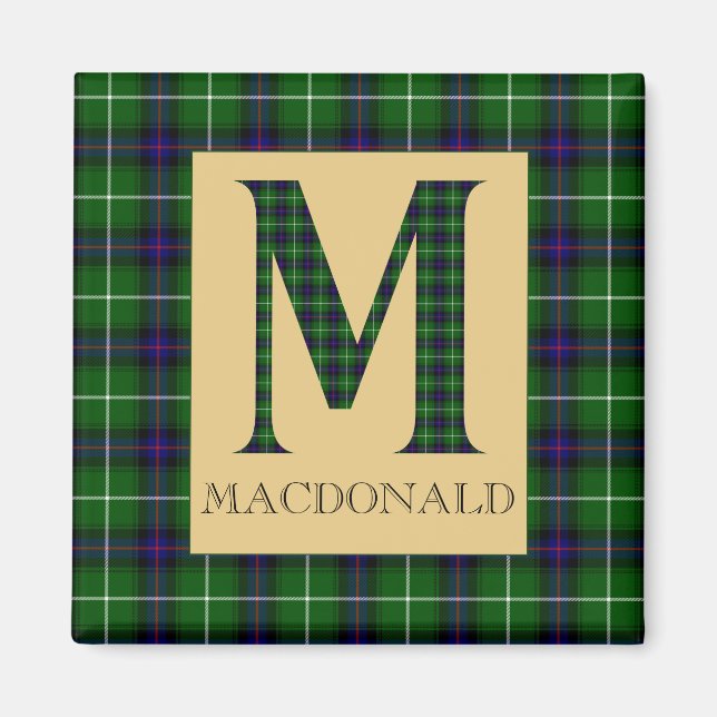 MacDonald Tartan Monogram M Magnet (Front)