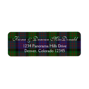 MacDonald Tartan Return Address Label