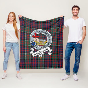 Macdonalds Of Donald Clan Badge Tartan Plaid Fleece Blanket