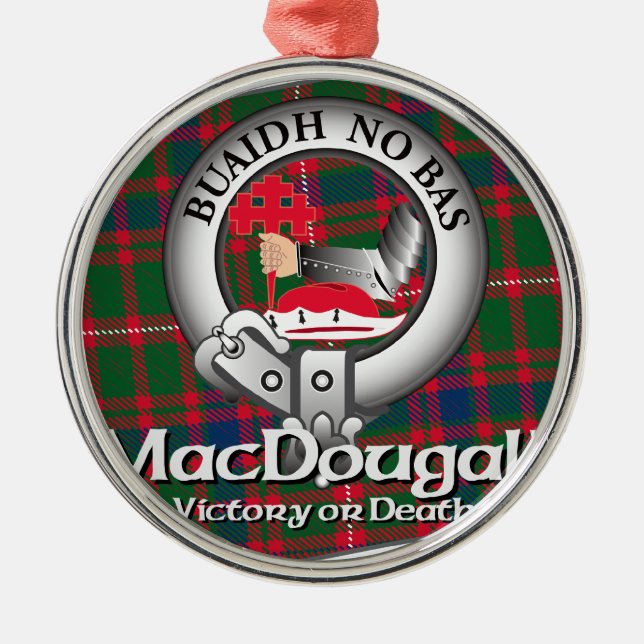 MacDougall Clan Metal Tree Decoration (Front)