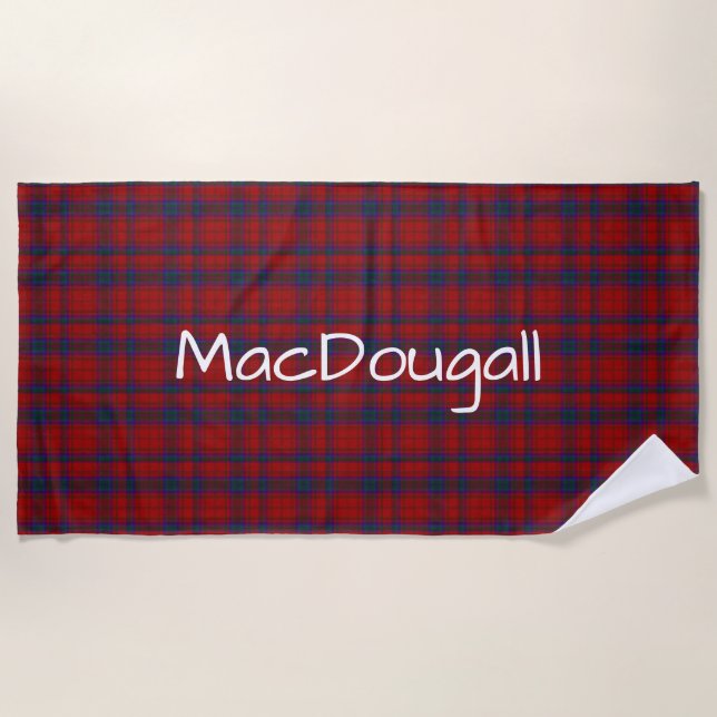 MacDougall Tartan Plaid Beach Towel (Front)