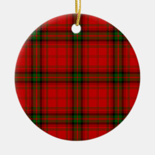 MacDougall tartan red green plaid Ceramic Tree Decoration