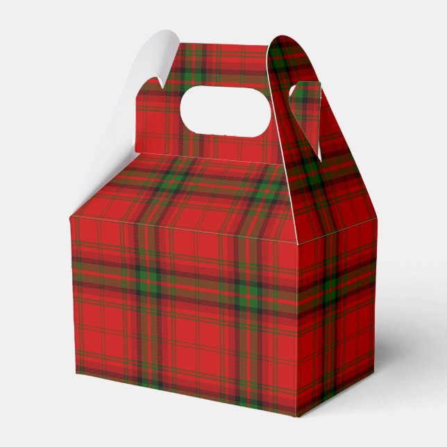 MacDougall tartan red green plaid Favour Box (Front Side)