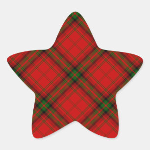 MacDougall tartan red green plaid Star Sticker