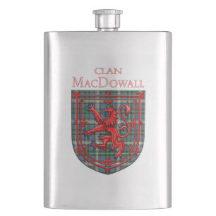 MacDowall Tartan Scottish Plaid Lion Rampant Hip Flask