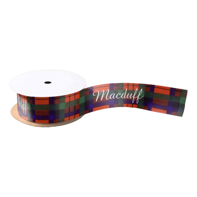 Macduff clan Plaid Scottish tartan Satin Ribbon (Spool)