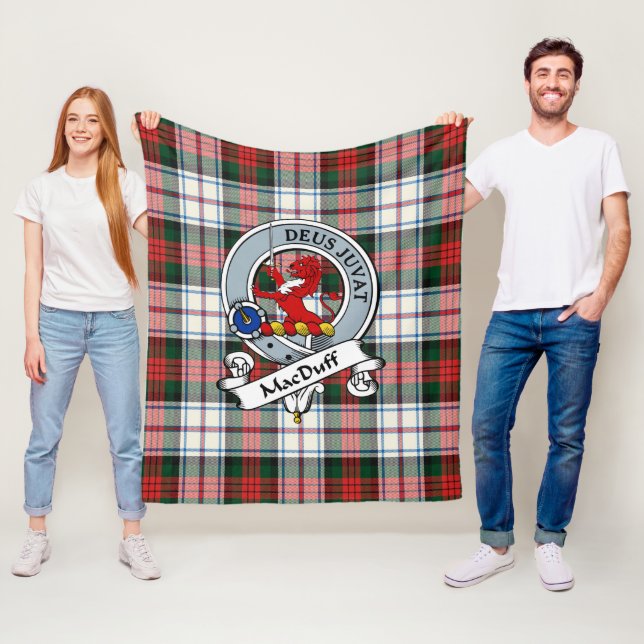 MacDuff Dress Modern Clan Badge Tartan Plaid Fleece Blanket (In Situ)