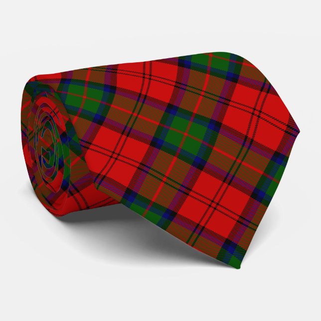 MacDuff tartan red green plaid Tie (Rolled)
