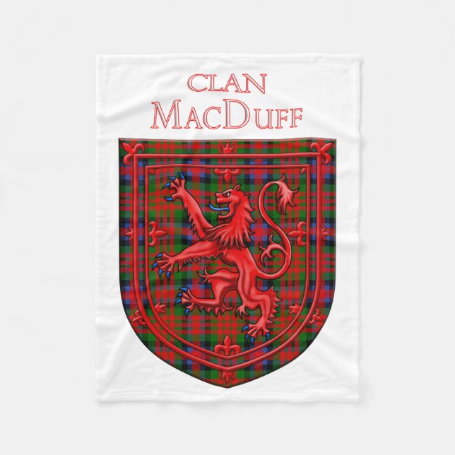 MacDuff Tartan Scottish Plaid Lion Rampant Fleece Blanket (Front)