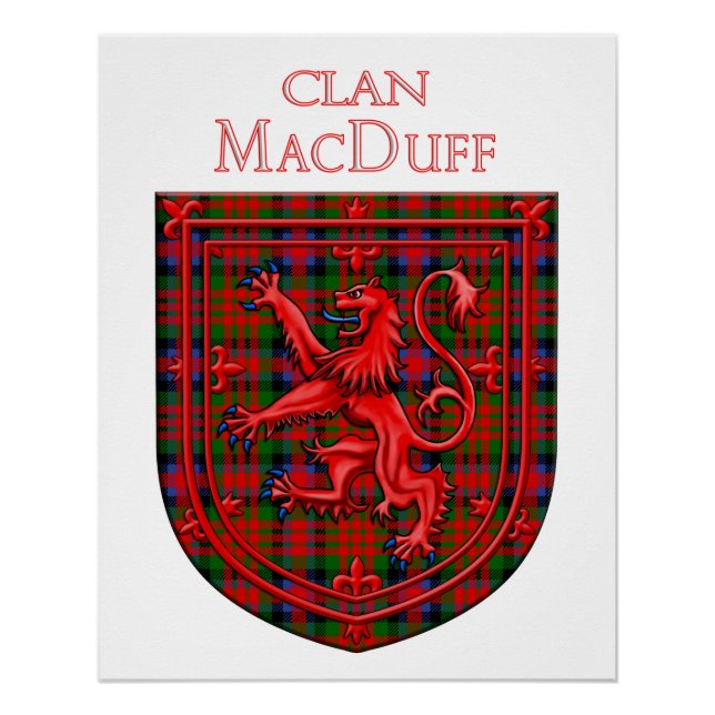 MacDuff Tartan Scottish Plaid Lion Rampant Poster (Front)