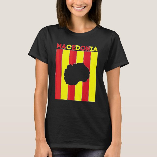 Macedonia Country Borders T-Shirt (Front)
