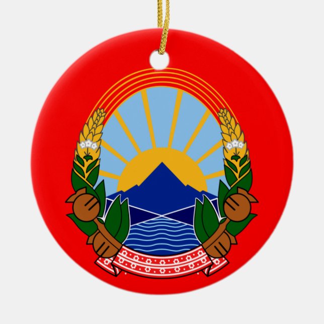 Macedonia Flag Christmas Ornament (Front)