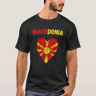 Macedonia Flag Holiday Macedonia Heart Macedonian  T-Shirt