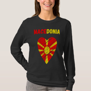 Macedonia Flag Holiday Macedonia Heart Macedonian  T-Shirt