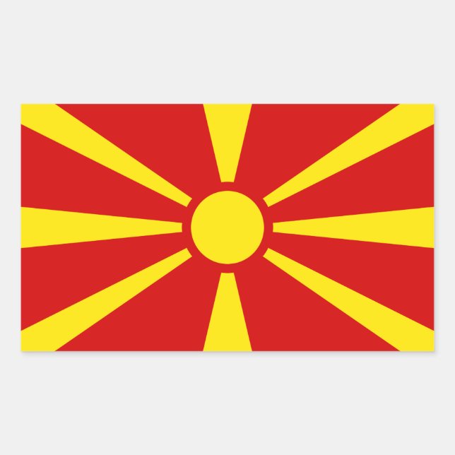 Macedonia flag rectangular sticker (Front)