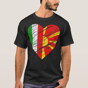 Macedonia Italy Italian Flag Macedonian Flag nerd T-Shirt