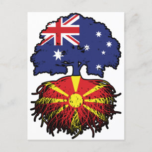 Macedonia Macedonian Australian Australia Tree Postcard