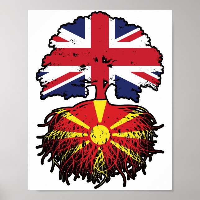 Macedonia Macedonian British UK United Kingdom Poster (Front)