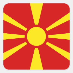 Macedonia – Macedonian Flag Square Sticker