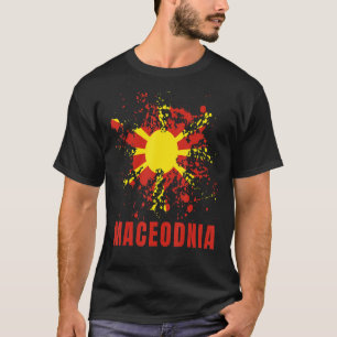 Macedonia Retro Vintage Watercolors Sport Macedoni T-Shirt