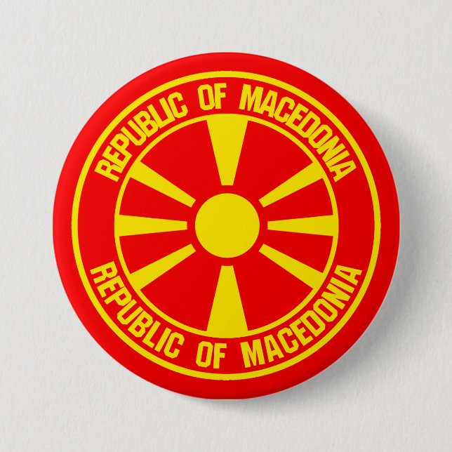 Macedonia Round Emblem 7.5 Cm Round Badge (Front)