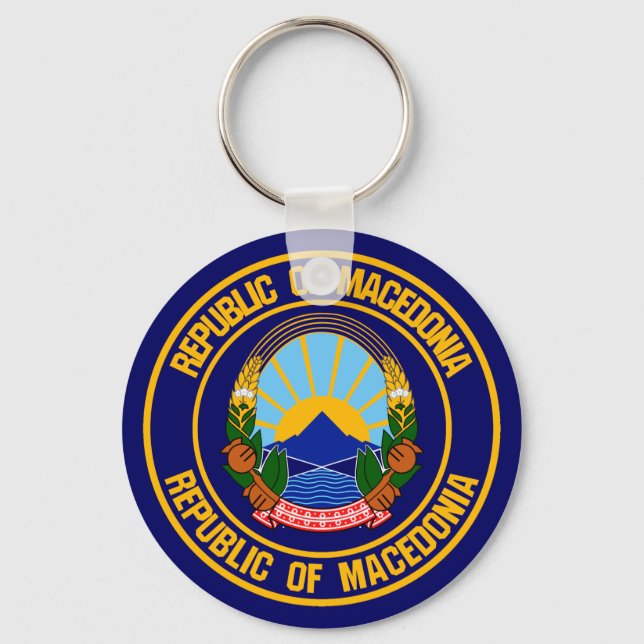 Macedonia Round Emblem Key Ring (Front)