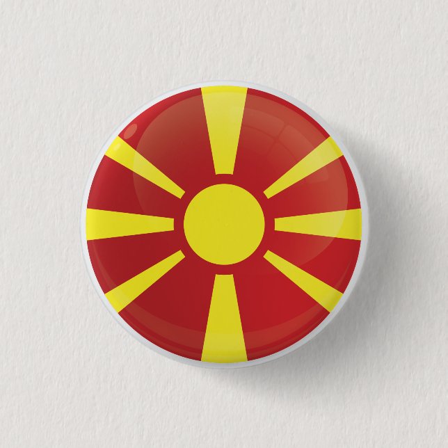 Macedonia  Round Icon Flag 3 Cm Round Badge (Front)