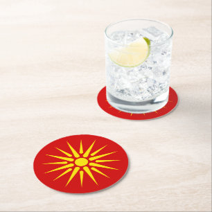 Macedonia Round Paper Coaster