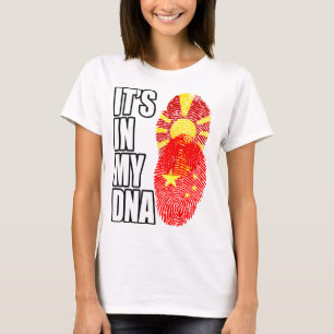 Macedonian And Chinese Mix Heritage DNA Flag T-Shirt