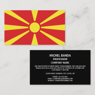 Macedonian Flag, Flag of North Macedonia Business Card
