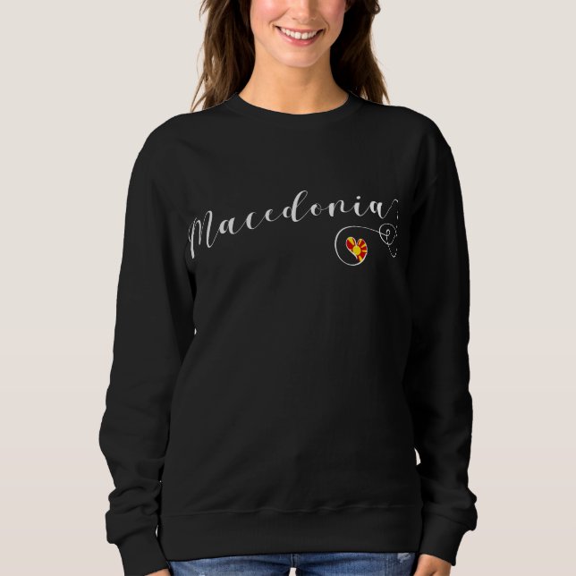 Macedonian Flag In Heart, Macedonia Sweatshirt (Front)
