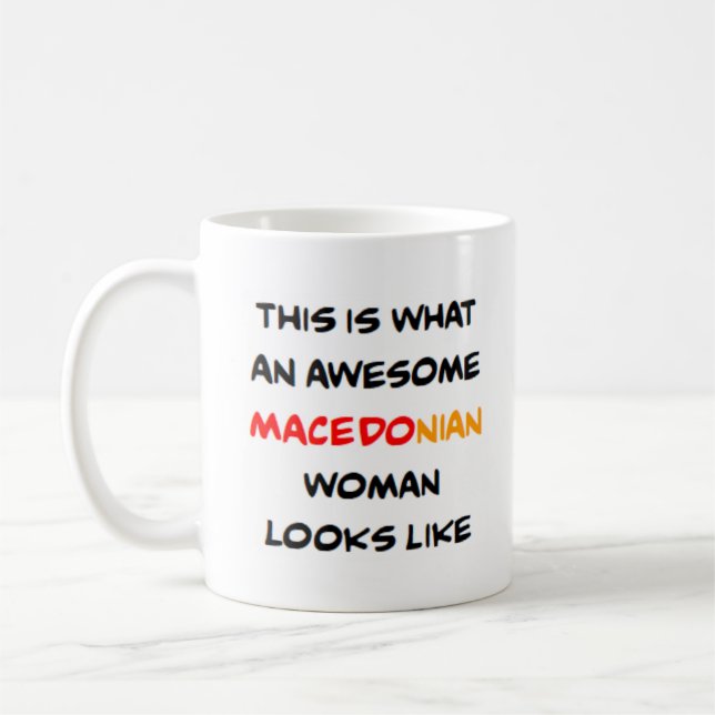 macedonian woman, awesome coffee mug (Left)