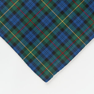 MacEwan Clan Royal Blue and Green Tartan Fleece Blanket