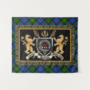 MacEwen Clan Badge & Motto w/Lions Tapestry