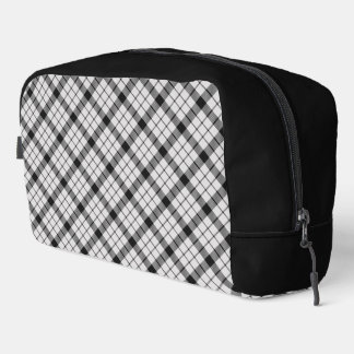 MacFarlane Black and White Scottish Highland Plaid Dopp Kit
