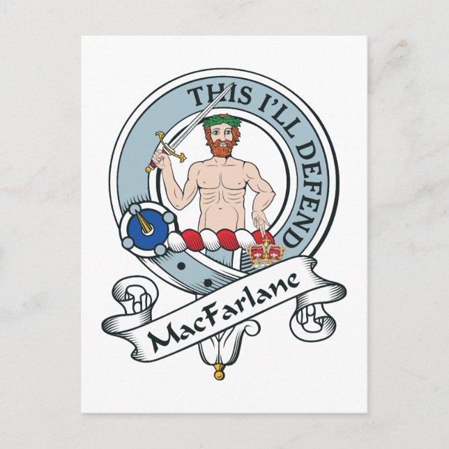 MacFarlane Clan Badge Postcard (Front)