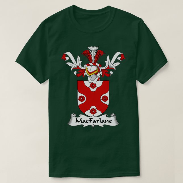 MacFarlane Coat of Arms Family Crest  T-Shirt (Design Front)
