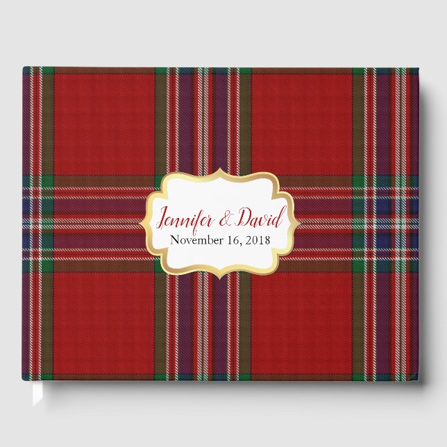 MacFarlane Plaid Wedding Guest Book (Front)