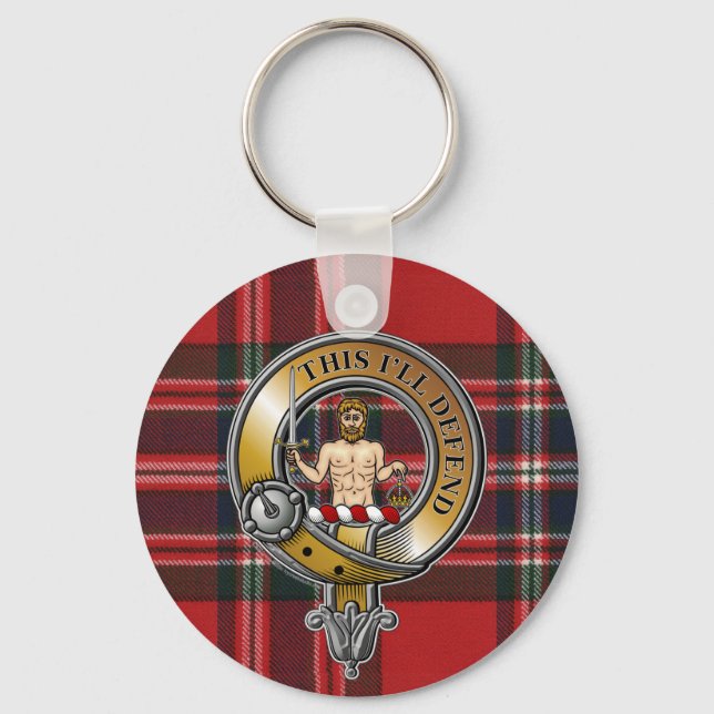 MacFarlane Tartan & Badge Key Ring (Front)