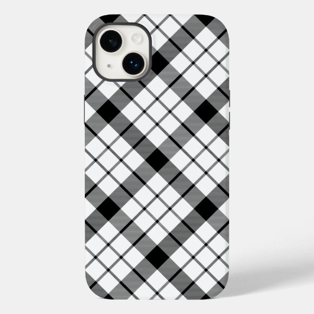MacFarlane tartan black white plaid Case-Mate iPhone Case (Back)