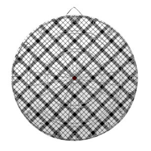 MacFarlane tartan black white plaid Dartboard
