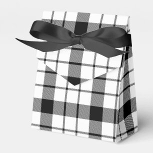 MacFarlane tartan black white plaid Favour Box