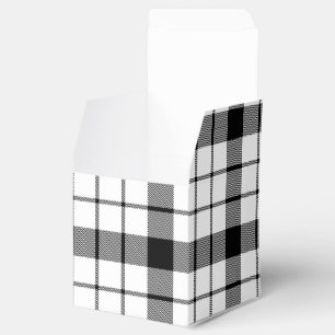 MacFarlane tartan black white plaid Favour Box