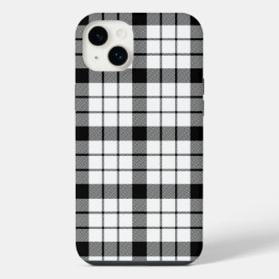 MacFarlane tartan black white plaid iPhone 14 Plus Case