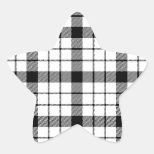 MacFarlane tartan black white plaid Star Sticker
