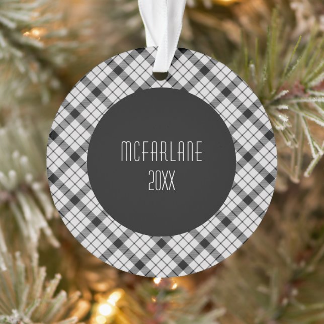 MacFarlane Tartan Plaid Pattern Red Ornament (Tree)